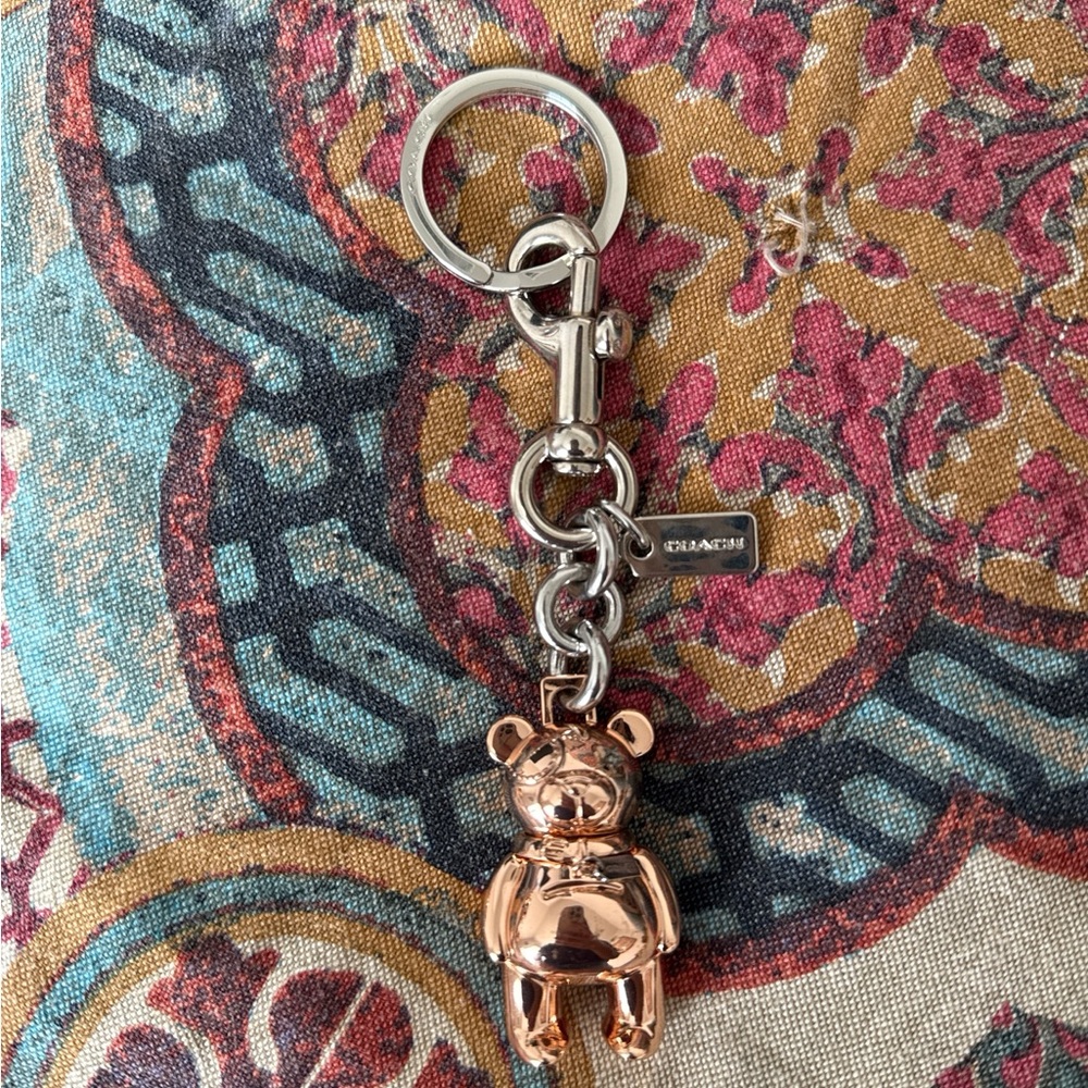 Coach Metallic Bear Keychain